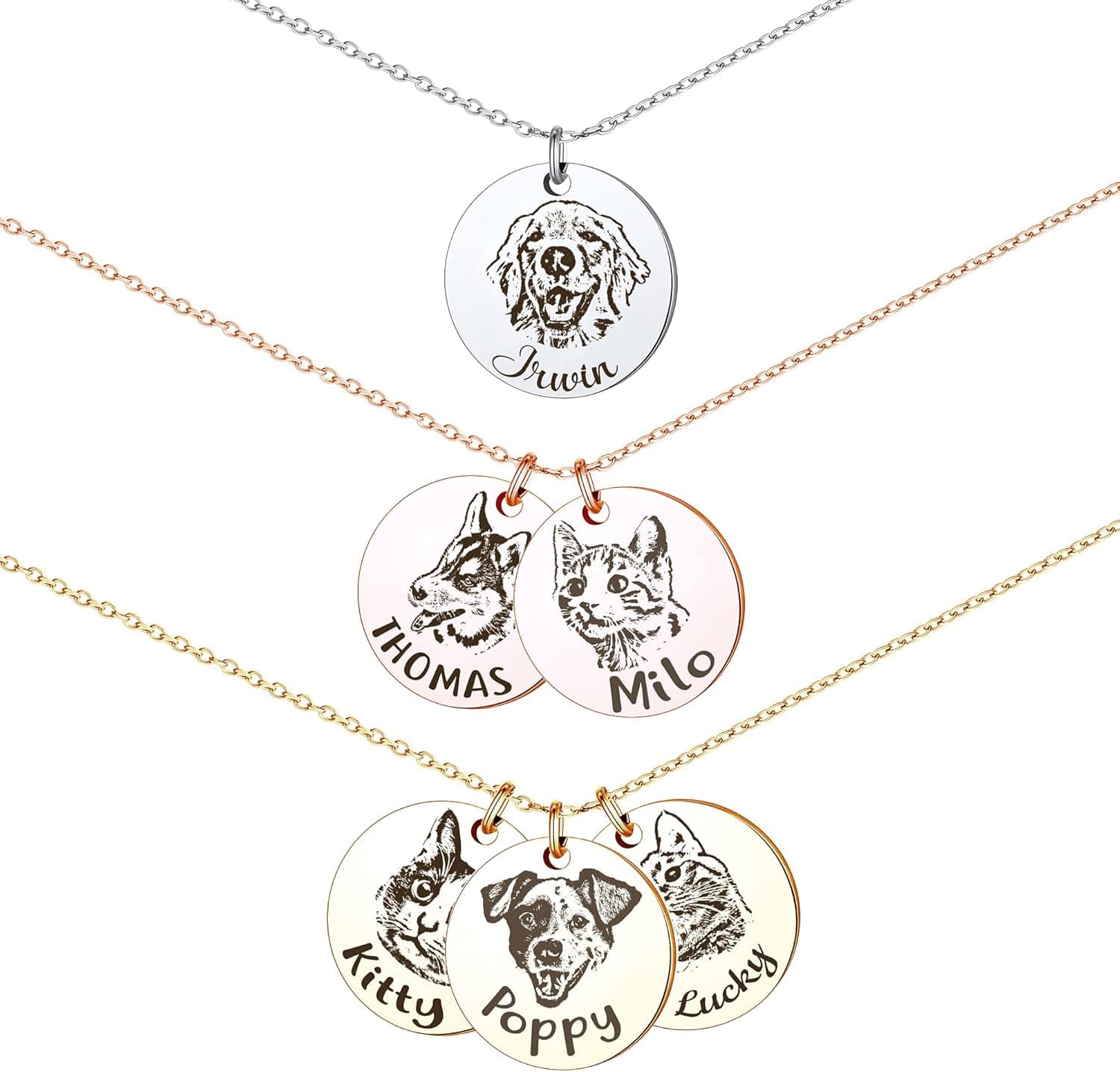 Anavia Personalized Pet Portrait Necklace