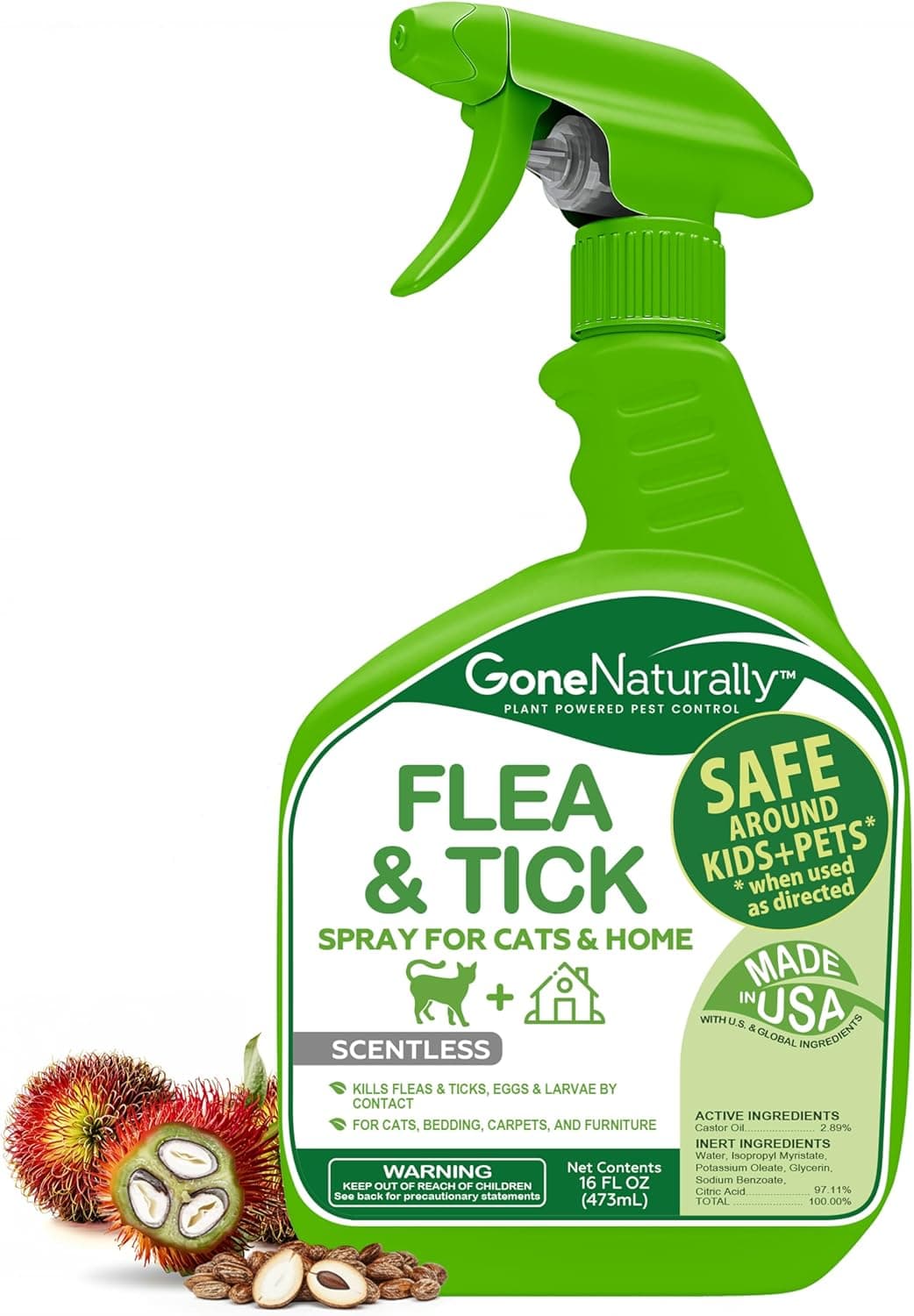GoneNaturally Flea & Tick Spray for Cats
